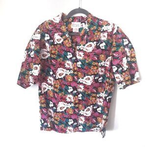 Vintage Floral Short Sleeve Button Down